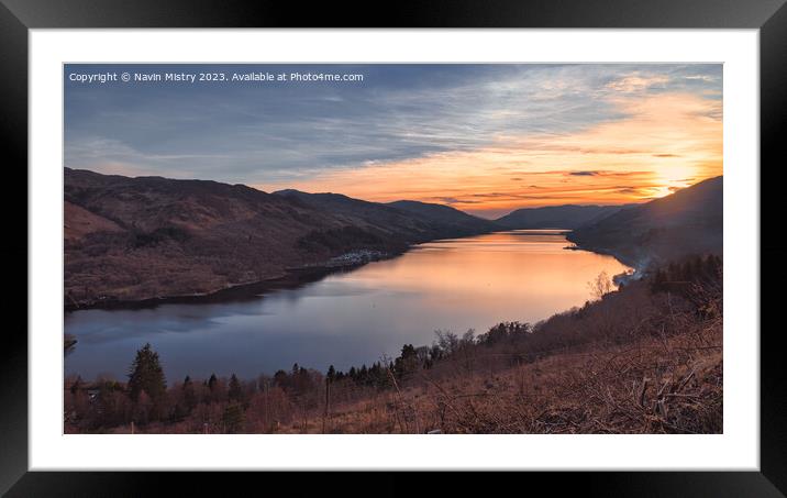 Sunset on Loch Earn  Framed Mounted Print by Navin Mistry