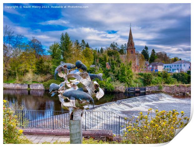 Blairgowrie and the River Ericht Print by Navin Mistry