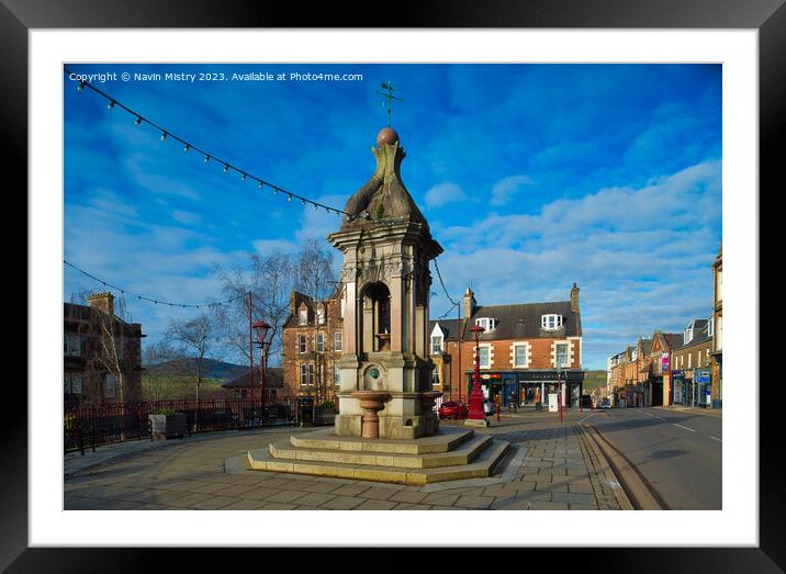 The Murray Fountain, Crieff, Perthshire  Framed Mounted Print by Navin Mistry