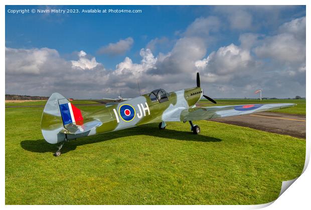 Replica Spitfire Perth Airport Open Day 2023 Print by Navin Mistry