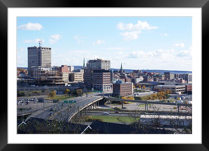 Our Beautiful City of Uptown Saint John Framed Mounted Print by Faith Comeau