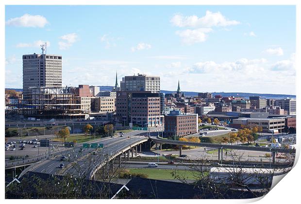Our Beautiful City of Uptown Saint John Print by Faith Comeau