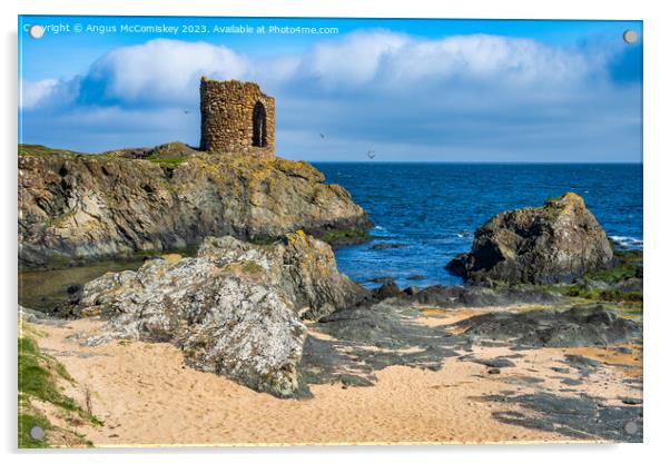 Lady’s Tower on the Fife Coastal Path near Elie Acrylic by Angus McComiskey