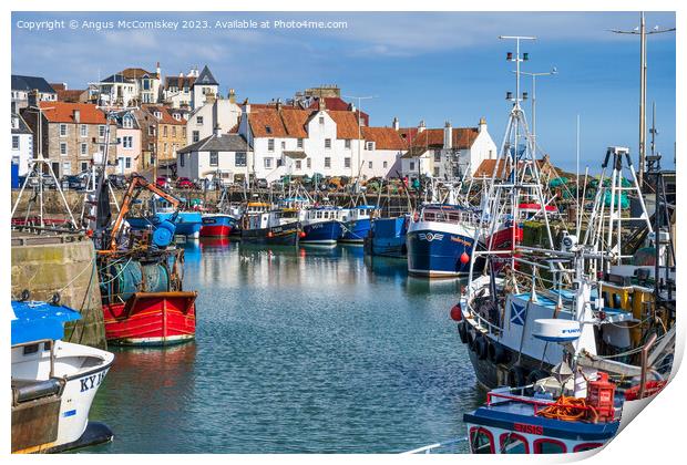 Fishing fleet tied up in Pittenweem harbour Print by Angus McComiskey