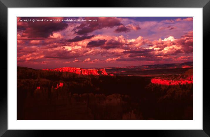Fiery Sunset Sky Framed Mounted Print by Derek Daniel