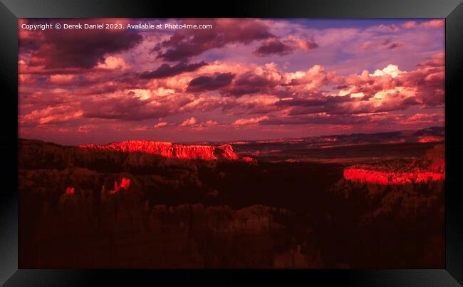 Fiery Sunset Sky Framed Print by Derek Daniel