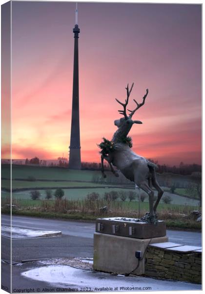 Emley Moor TV Tower Canvas Print by Alison Chambers