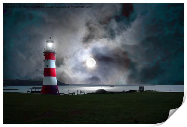 Smeatons Tower On Plymouth Hoe Print by Alison Chambers