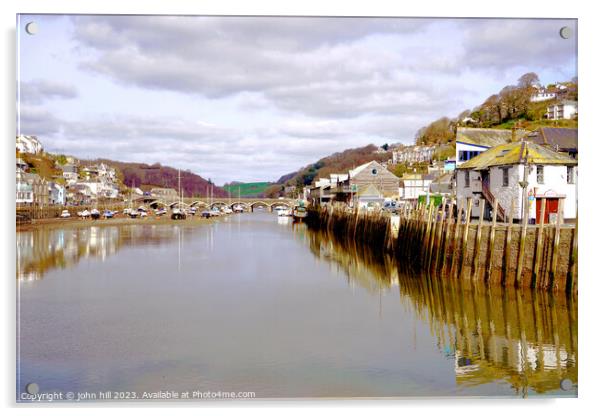 Majestic Looe Bridge and Town Acrylic by john hill