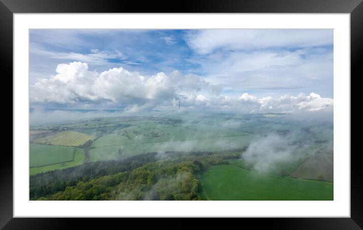 Emley Moor Vista Framed Mounted Print by Apollo Aerial Photography