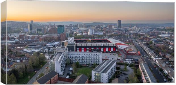 Bramall Lane Sunset Canvas Print by Apollo Aerial Photography