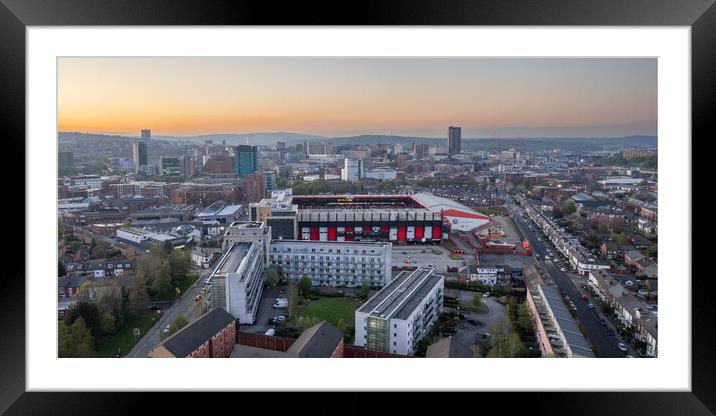 Bramall Lane Sunset Framed Mounted Print by Apollo Aerial Photography