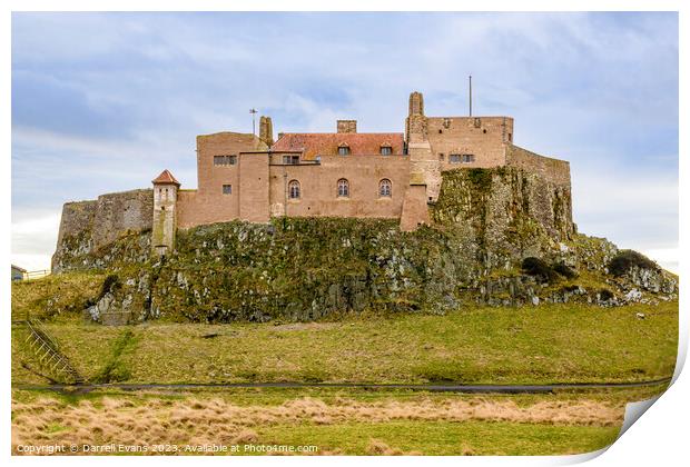 Lindisfarne Castle Northumberland Print by Darrell Evans