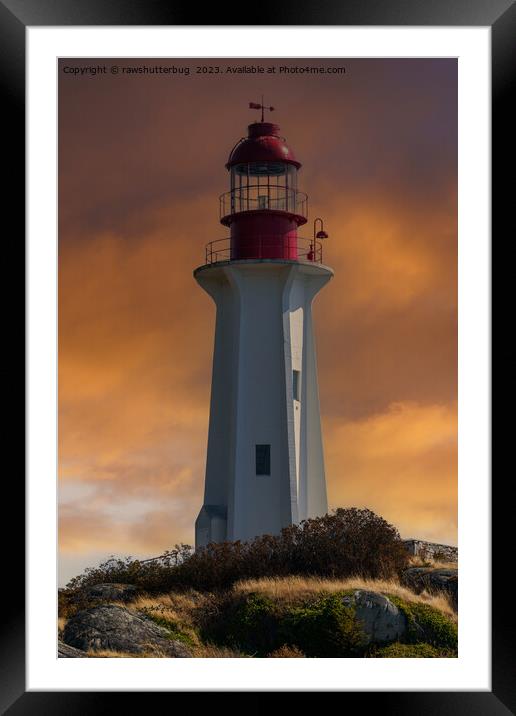 Point Atkinson Lighthouse At Sunset Framed Mounted Print by rawshutterbug 