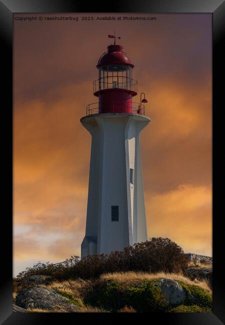 Point Atkinson Lighthouse At Sunset Framed Print by rawshutterbug 