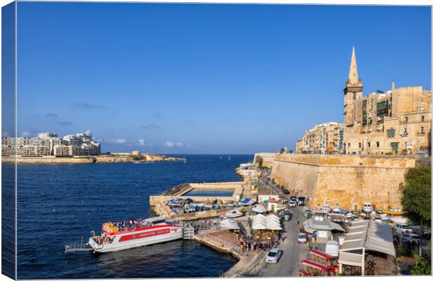 Valletta City and Marsamxett Harbour in Malta Canvas Print by Artur Bogacki