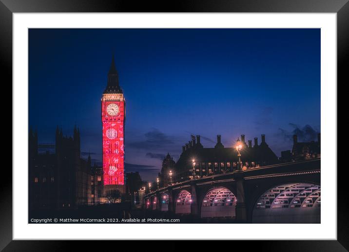 Big Ben Coronation Lights 2 Framed Mounted Print by Matthew McCormack
