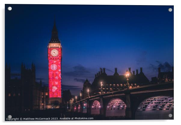 Big Ben Coronation Lights 2 Acrylic by Matthew McCormack
