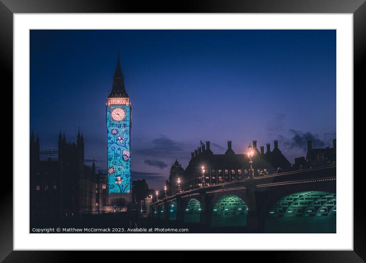Big Ben Coronation Lights 3 Framed Mounted Print by Matthew McCormack
