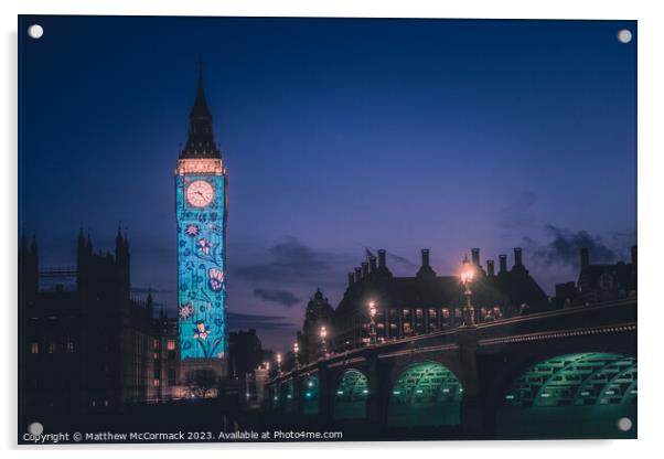 Big Ben Coronation Lights 3 Acrylic by Matthew McCormack