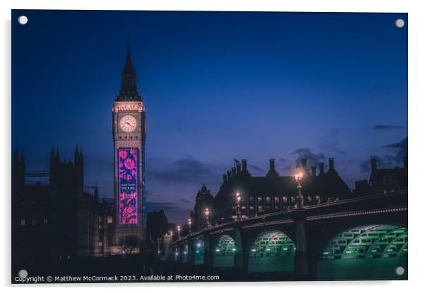 Big Ben Coronation Lights 5 Acrylic by Matthew McCormack