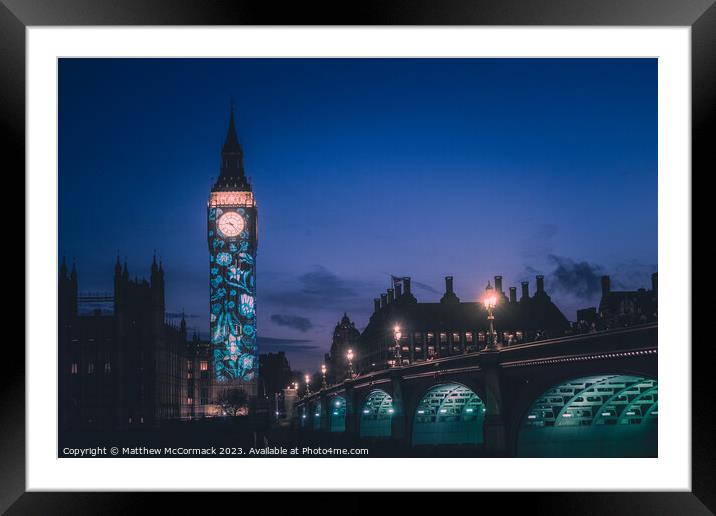 Big Ben Coronation Lights 4 Framed Mounted Print by Matthew McCormack