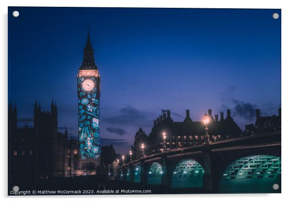 Big Ben Coronation Lights 4 Acrylic by Matthew McCormack