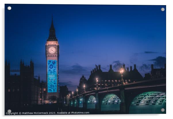 Big Ben Coronation Lights 6 Acrylic by Matthew McCormack