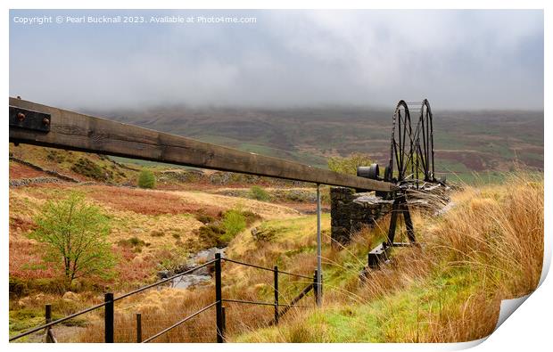 The Rustic Charm of Cwm Ciprwth Copper Mine Print by Pearl Bucknall