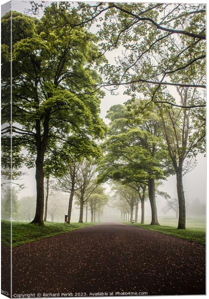 Misty Morning in Roundhay Park- Leeds Canvas Print by Richard Perks