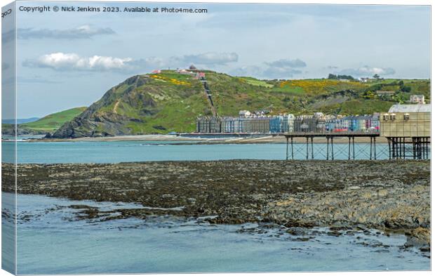 North Beach and Pier Aberystwyth Ceredigion Mid Wales Canvas Print by Nick Jenkins