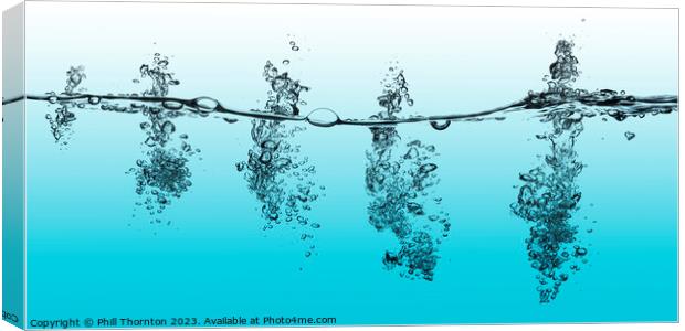 A series of bubbles in turquoise blue water Canvas Print by Phill Thornton