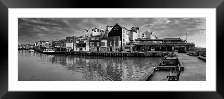 Bridlington Harbour Black and White Framed Mounted Print by Tim Hill
