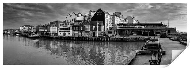 Bridlington Harbour Black and White Print by Tim Hill