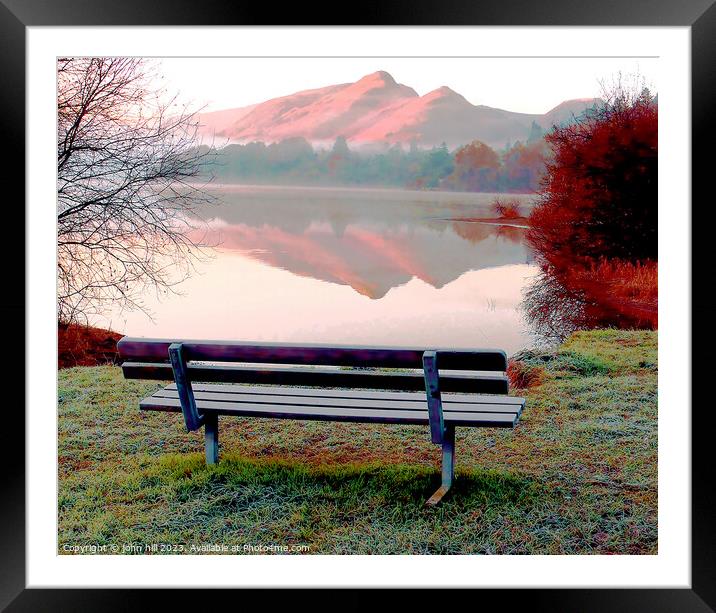 A Fiery Dawn on Derwent Water Framed Mounted Print by john hill