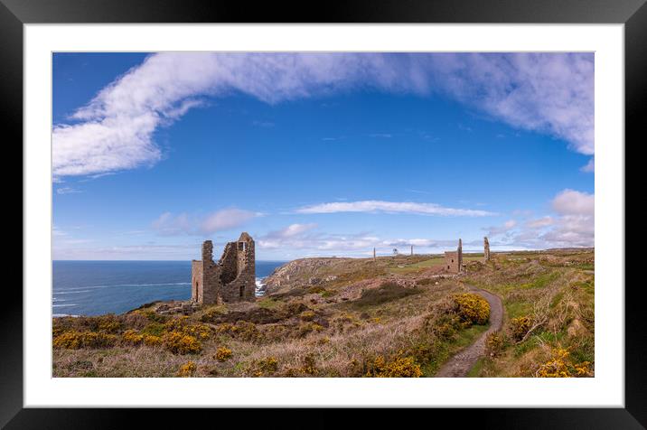 Cornish Mining Heritage Panorama - The Tin Coast Framed Mounted Print by Tracey Turner