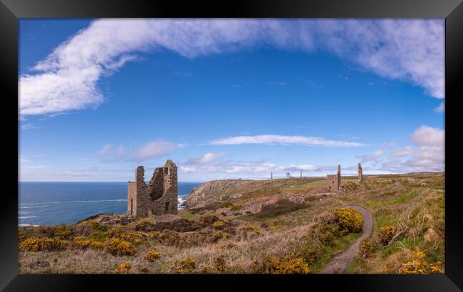 Cornish Mining Heritage Panorama - The Tin Coast Framed Print by Tracey Turner