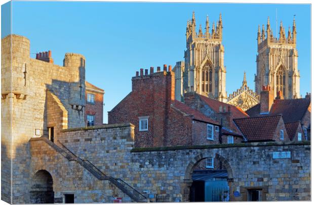 Bootham Bar and York Minster Canvas Print by Darren Galpin