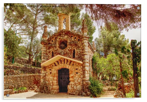 Unique Stone Church Mallorca 3 Acrylic by Peter F Hunt