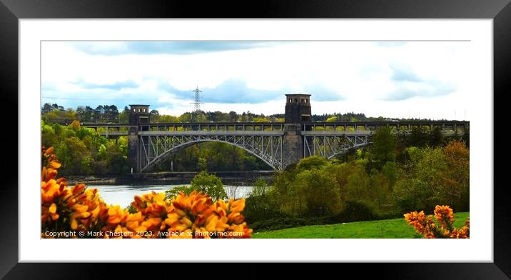  Britannia Bridge Anglesey 2 Framed Mounted Print by Mark Chesters