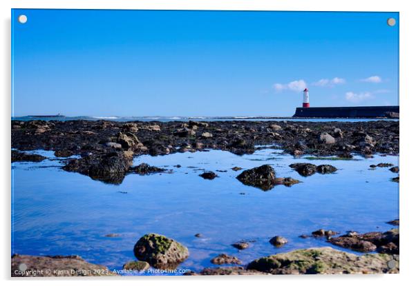 Berwick Lighthouse beyond the Rocks Acrylic by Kasia Design