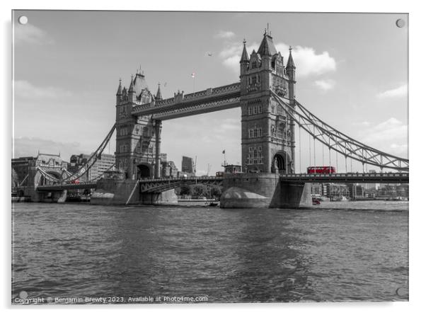 Tower Bridge Colour Pop  Acrylic by Benjamin Brewty