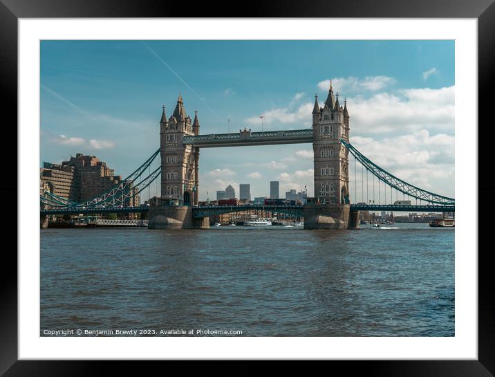 Tower Bridge Blue Skies  Framed Mounted Print by Benjamin Brewty