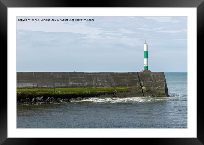 Aberystwyth Harbour Wall on South Beach Ceredigion Framed Mounted Print by Nick Jenkins