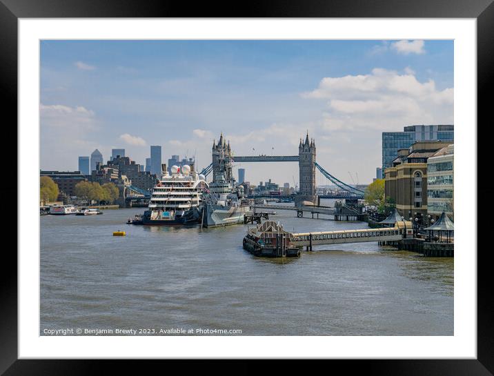 View From London Bridge  Framed Mounted Print by Benjamin Brewty