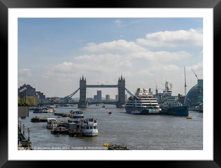 View From London Bridge  Framed Mounted Print by Benjamin Brewty