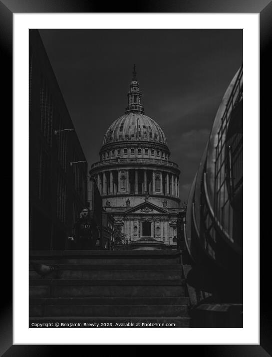 St Paul's Cathedral  Framed Mounted Print by Benjamin Brewty