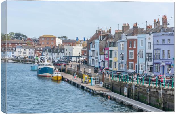 A Vibrant Summer Scene in Weymouth Harbour Canvas Print by Graham Custance