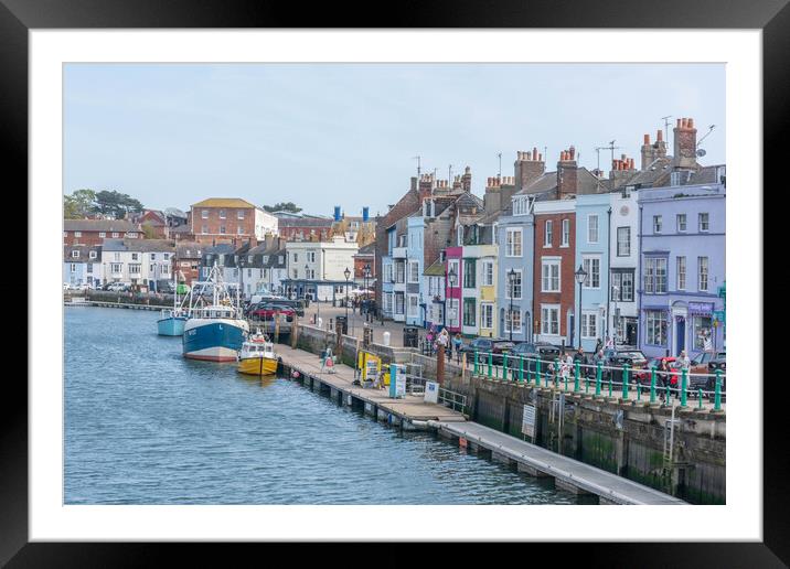 A Vibrant Summer Scene in Weymouth Harbour Framed Mounted Print by Graham Custance