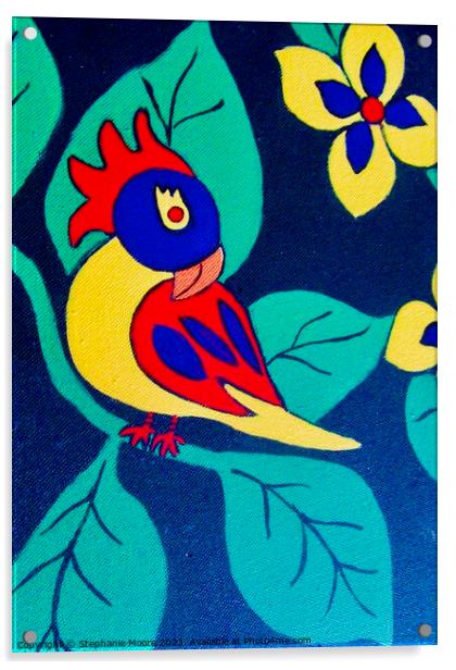 Painted Bird Acrylic by Stephanie Moore